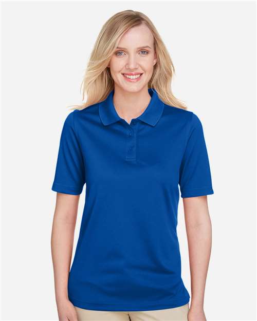 Harriton M348W Women's Advantage Snag Protection Plus Polo - True Royal - model front