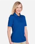 Harriton M348W Women's Advantage Snag Protection Plus Polo - True Royal - model side