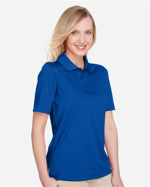 Harriton M348W Women's Advantage Snag Protection Plus Polo - True Royal - model side