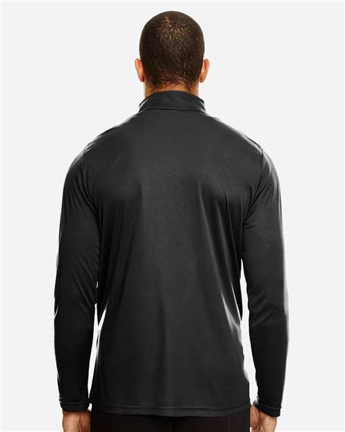 Team 365 TT31 Men's Zone Performance Quarter-Zip Pullover - Black - model back