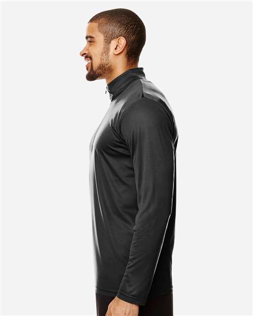 Team 365 TT31 Men's Zone Performance Quarter-Zip Pullover - Black - model side