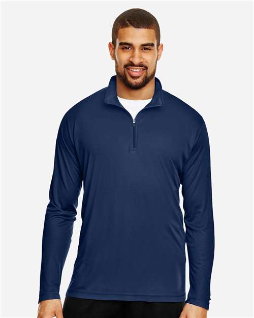 Team 365 TT31 Men's Zone Performance Quarter-Zip Pullover - Sport Dark Navy - model front