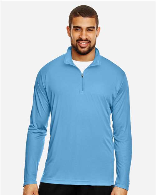 Team 365 TT31 Men's Zone Performance Quarter-Zip Pullover - Sport Light Blue - model front