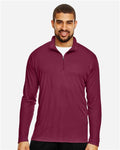 Team 365 TT31 Men's Zone Performance Quarter-Zip Pullover - Sport Maroon - model front