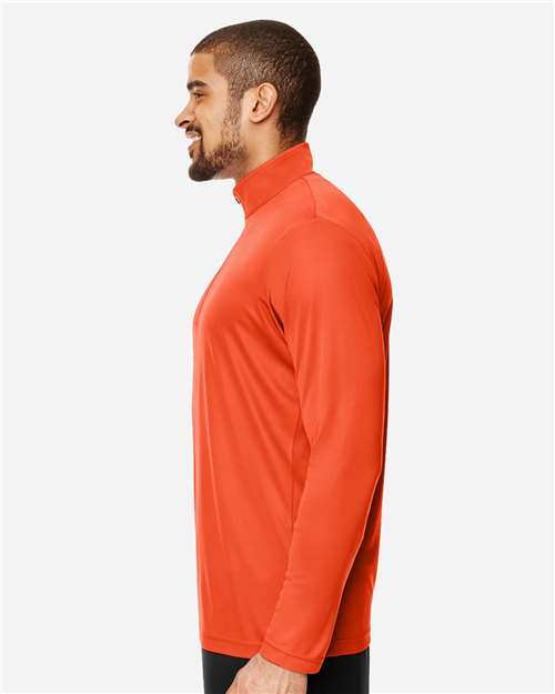 Team 365 TT31 Men's Zone Performance Quarter-Zip Pullover - Sport Orange - model side