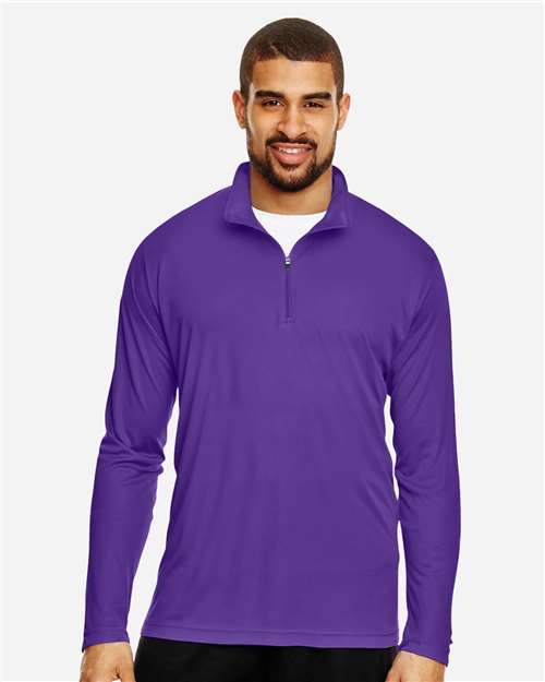 Team 365 TT31 Men's Zone Performance Quarter-Zip Pullover - Sport Purple - model front