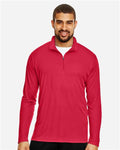 Team 365 TT31 Men's Zone Performance Quarter-Zip Pullover - Sport Red - model front