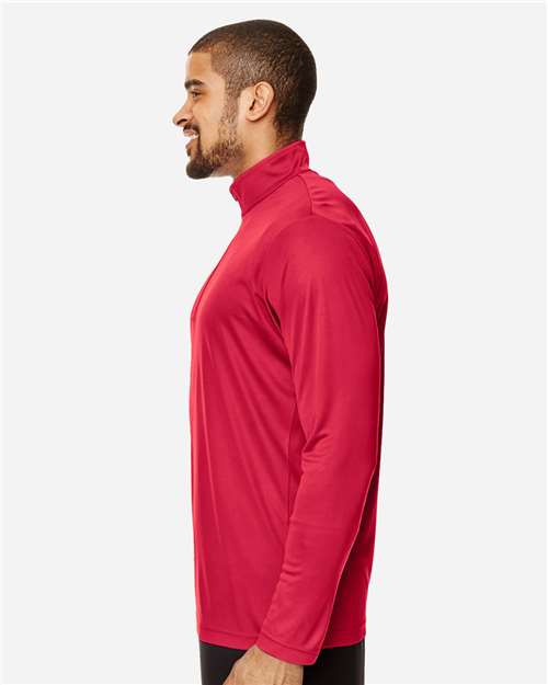 Team 365 TT31 Men's Zone Performance Quarter-Zip Pullover - Sport Red - model side