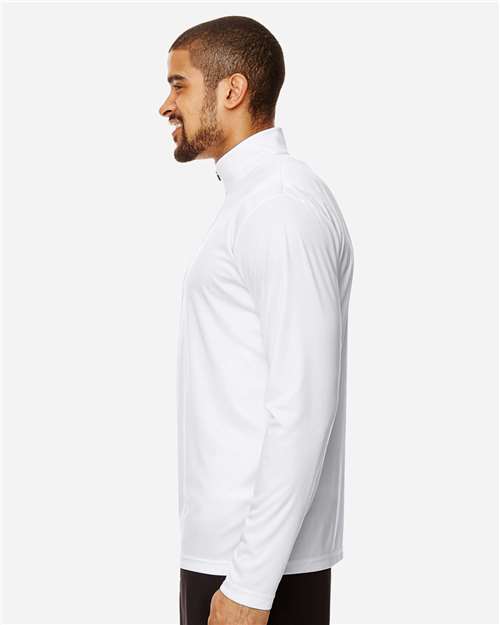 Team 365 TT31 Men's Zone Performance Quarter-Zip Pullover - White - model side