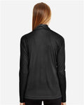 Team 365 TT31W Women's Zone Performance Quarter-Zip Pullover - Black - model back
