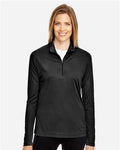 Team 365 TT31W Women's Zone Performance Quarter-Zip Pullover - Black - model front