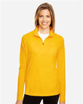 Team 365 TT31W Women's Zone Performance Quarter-Zip Pullover - Sport Athletic Gold - model front