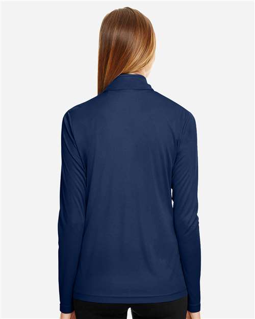 Team 365 TT31W Women's Zone Performance Quarter-Zip Pullover - Sport Dark Navy - model back