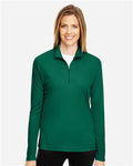 Team 365 TT31W Women's Zone Performance Quarter-Zip Pullover - Sport Forest - model front