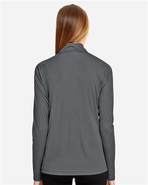 Team 365 TT31W Women's Zone Performance Quarter-Zip Pullover - Sport Graphite - model back