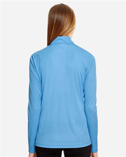 Team 365 TT31W Women's Zone Performance Quarter-Zip Pullover - Sport Light Blue - model back
