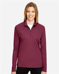 Team 365 TT31W Women's Zone Performance Quarter-Zip Pullover - Sport Maroon - model front