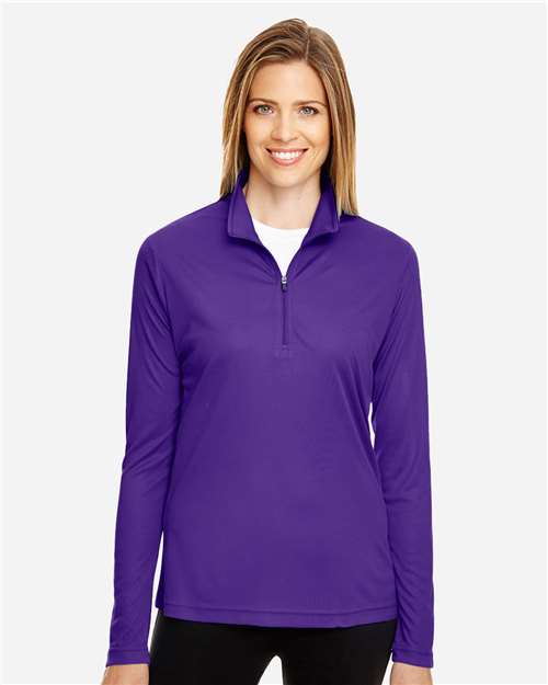 Team 365 TT31W Women's Zone Performance Quarter-Zip Pullover - Sport Purple - model front