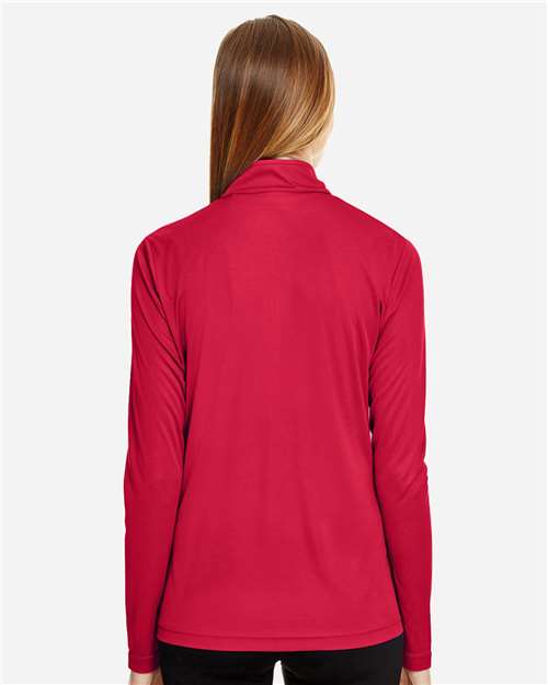 Team 365 TT31W Women's Zone Performance Quarter-Zip Pullover - Sport Red - model back