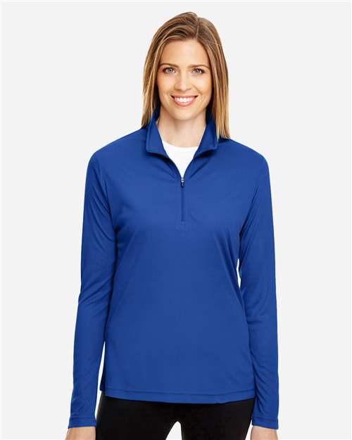 Team 365 TT31W Women's Zone Performance Quarter-Zip Pullover - Sport Royal - model front