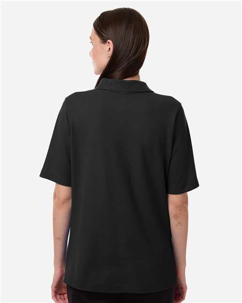 Harriton M105W Women's Maverick CVC Pique Polo - Black - model back