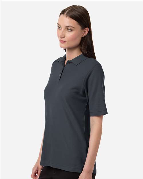 Harriton M105W Women's Maverick CVC Pique Polo - Dark Charcoal - model side