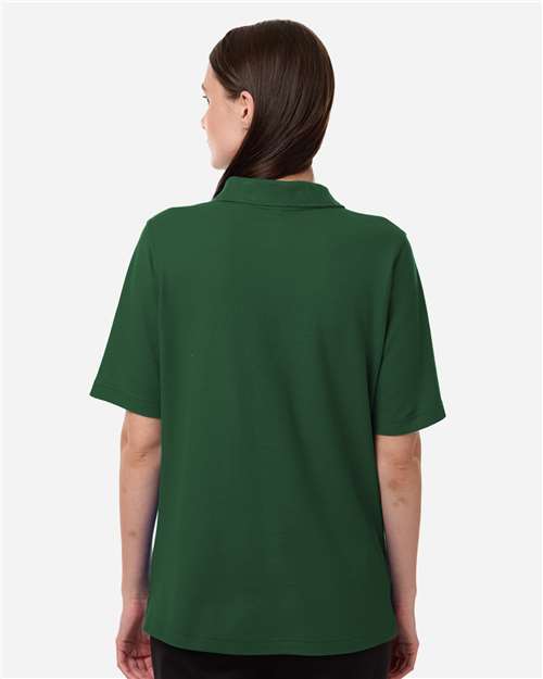 Harriton M105W Women's Maverick CVC Pique Polo - Dark Green - model back