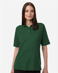 Harriton M105W Women's Maverick CVC Pique Polo - Dark Green - model front