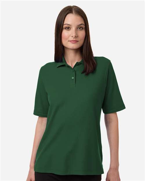 Harriton M105W Women's Maverick CVC Pique Polo - Dark Green - model front
