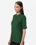 Harriton M105W Women's Maverick CVC Pique Polo - Dark Green - model side