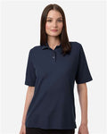 Harriton M105W Women's Maverick CVC Pique Polo - Dark Navy - model front