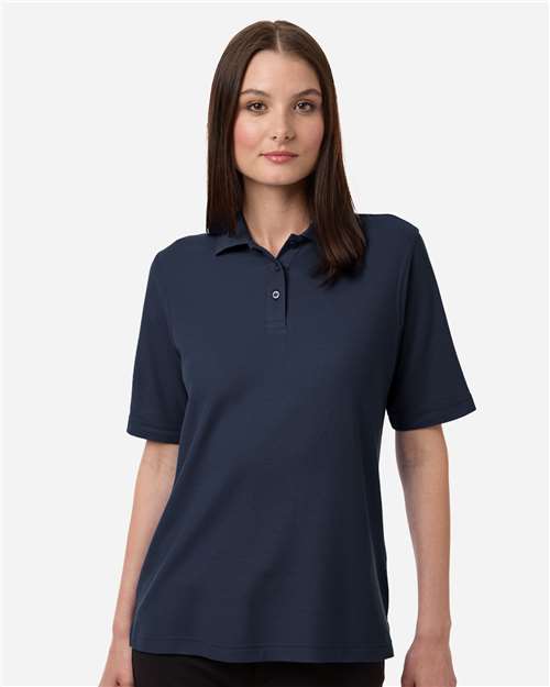 Harriton M105W Women's Maverick CVC Pique Polo - Dark Navy - model front