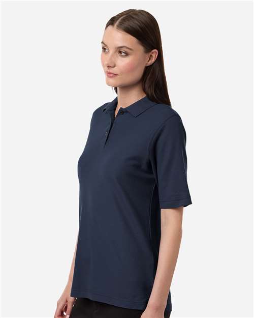 Harriton M105W Women's Maverick CVC Pique Polo - Dark Navy - model side