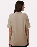 Harriton M105W Women's Maverick CVC Pique Polo - Khaki - model back