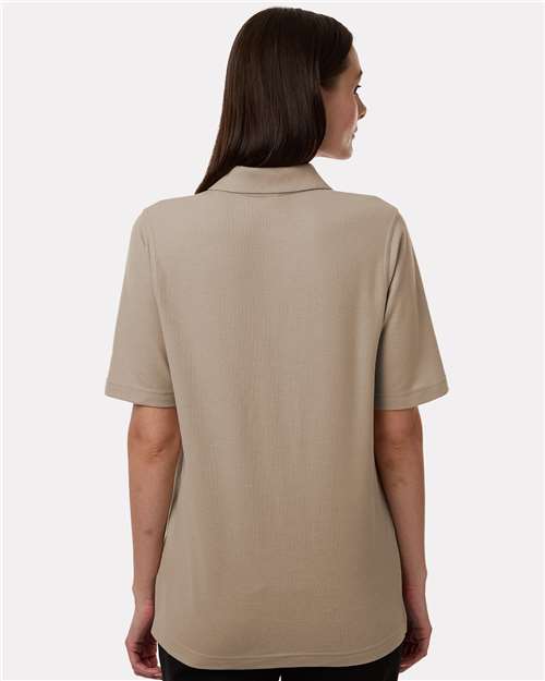 Harriton M105W Women's Maverick CVC Pique Polo - Khaki - model back
