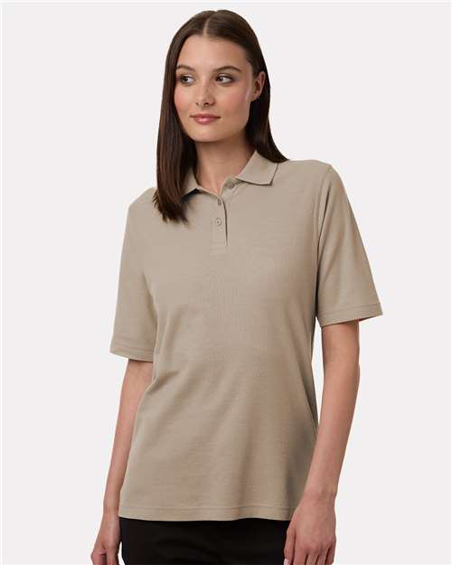 Harriton M105W Women's Maverick CVC Pique Polo - Khaki - model front