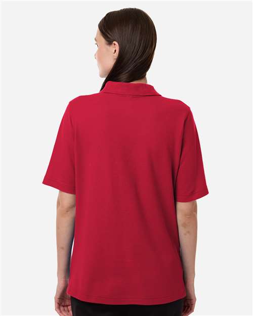 Harriton M105W Women's Maverick CVC Pique Polo - Red - model back