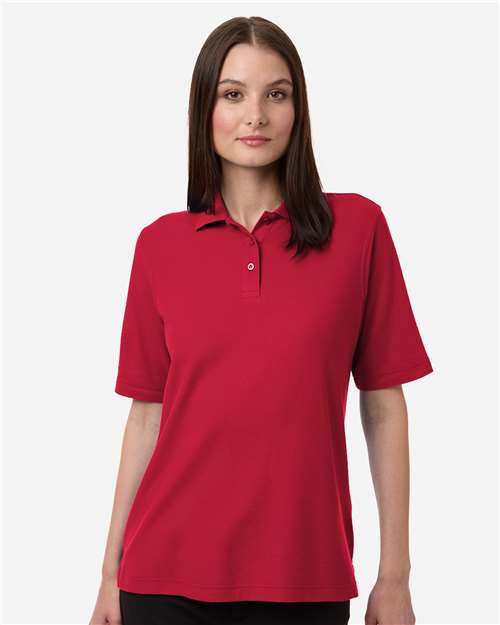 Harriton M105W Women's Maverick CVC Pique Polo - Red - model front