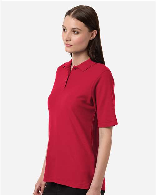 Harriton M105W Women's Maverick CVC Pique Polo - Red - model side