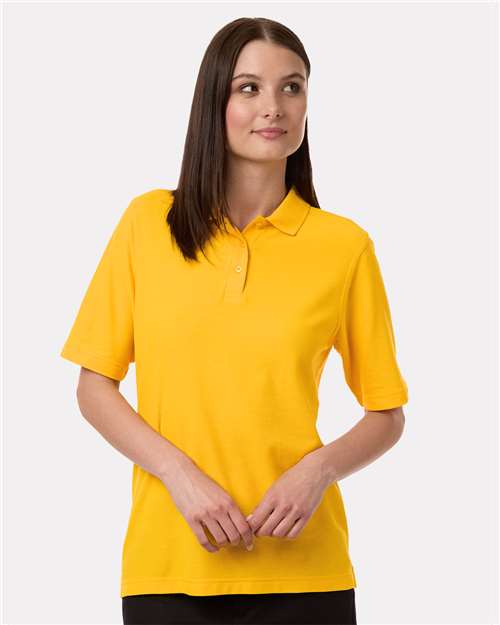 Harriton M105W Women's Maverick CVC Pique Polo - Sunray Yellow - model front