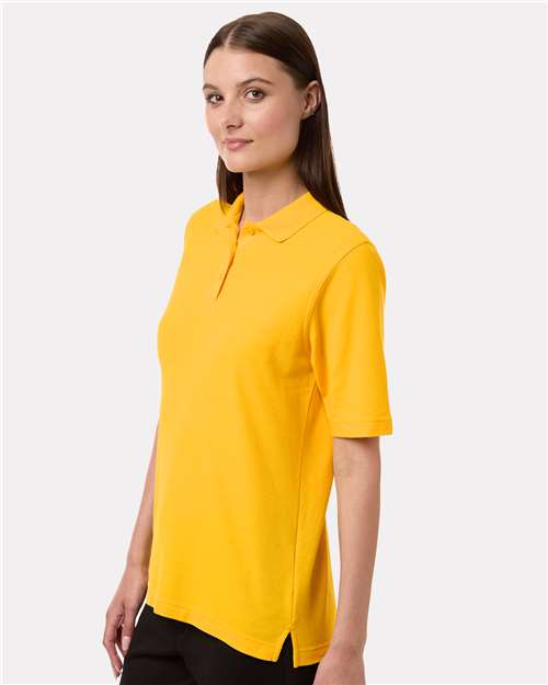 Harriton M105W Women's Maverick CVC Pique Polo - Sunray Yellow - model side