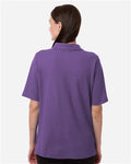 Harriton M105W Women's Maverick CVC Pique Polo - Team Purple - model back