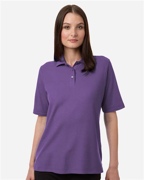 Harriton M105W Women's Maverick CVC Pique Polo - Team Purple - model front