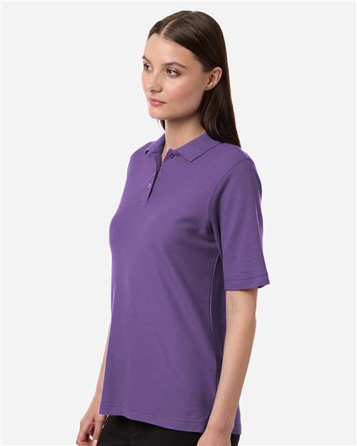 Harriton M105W Women's Maverick CVC Pique Polo - Team Purple - model side