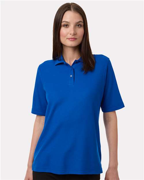 Harriton M105W Women's Maverick CVC Pique Polo - True Royal - model front