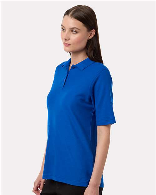 Harriton M105W Women's Maverick CVC Pique Polo - True Royal - model side