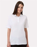 Harriton M105W Women's Maverick CVC Pique Polo - White - model front
