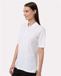 Harriton M105W Women's Maverick CVC Pique Polo - White - model side