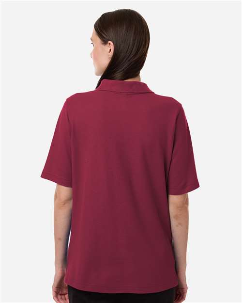Harriton M105W Women's Maverick CVC Pique Polo - Wine - model back