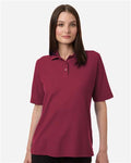 Harriton M105W Women's Maverick CVC Pique Polo - Wine - model front
